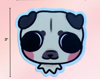 Silly Big Eye Pug Sticker Decal