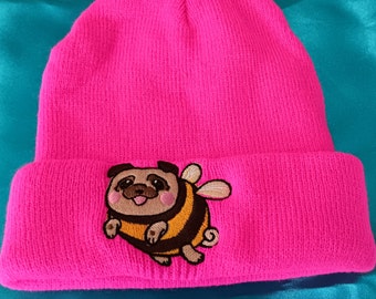 Pug Bee Handmade Beanie