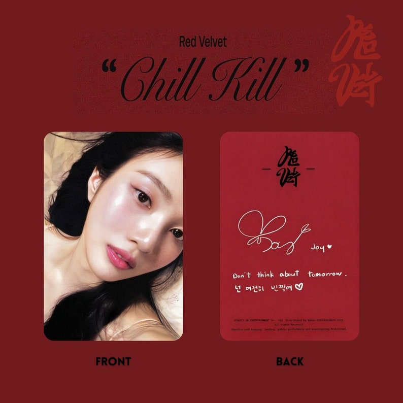 Red Velvet Chill Kill All Member Photocards PC Template Digital Red Velvet Chill Kill All Member Photocards PC Template Digital