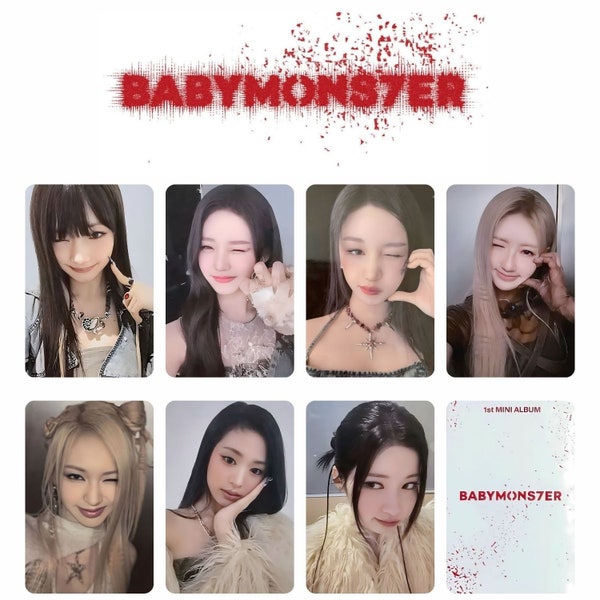 BABYMONSTER "Babymons7ER" PC-sjabloon voor alle leden (35 pc's voor- en achterkant fotokaart) - Digitale download - Illit Photocards - Afdrukbaar