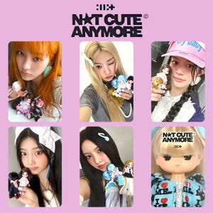 May include: A collage featuring six images of people holding small dolls. The dolls have various outfits and hairstyles. The top of the image has the text "N*T CUTE ANYMORE" in black letters on a pink background.