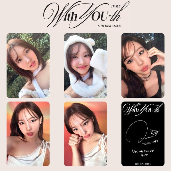 Twice " With Youth " Mina, Momo, Nayeon, Sana, Tzuyu Photocards (PC) Template - Digital Download