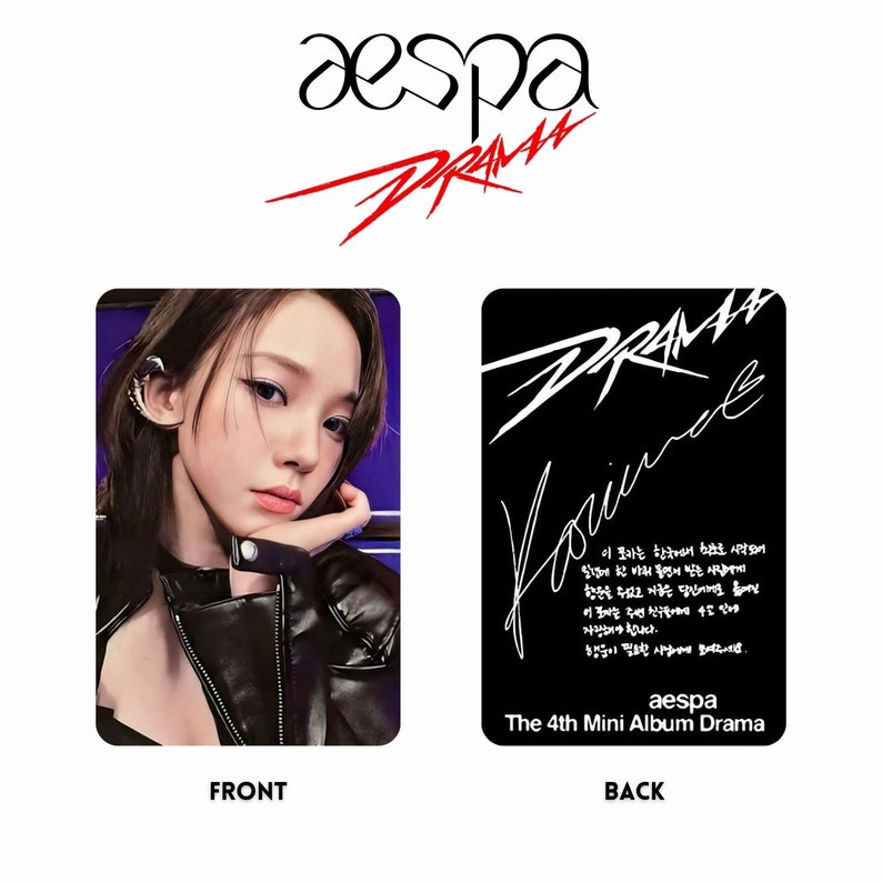 Aespa Drama All Member PC Template 20 Pcs Back and Front Photocard Aespa Drama All Member PC Template 20 Pcs Back and Front Photocard