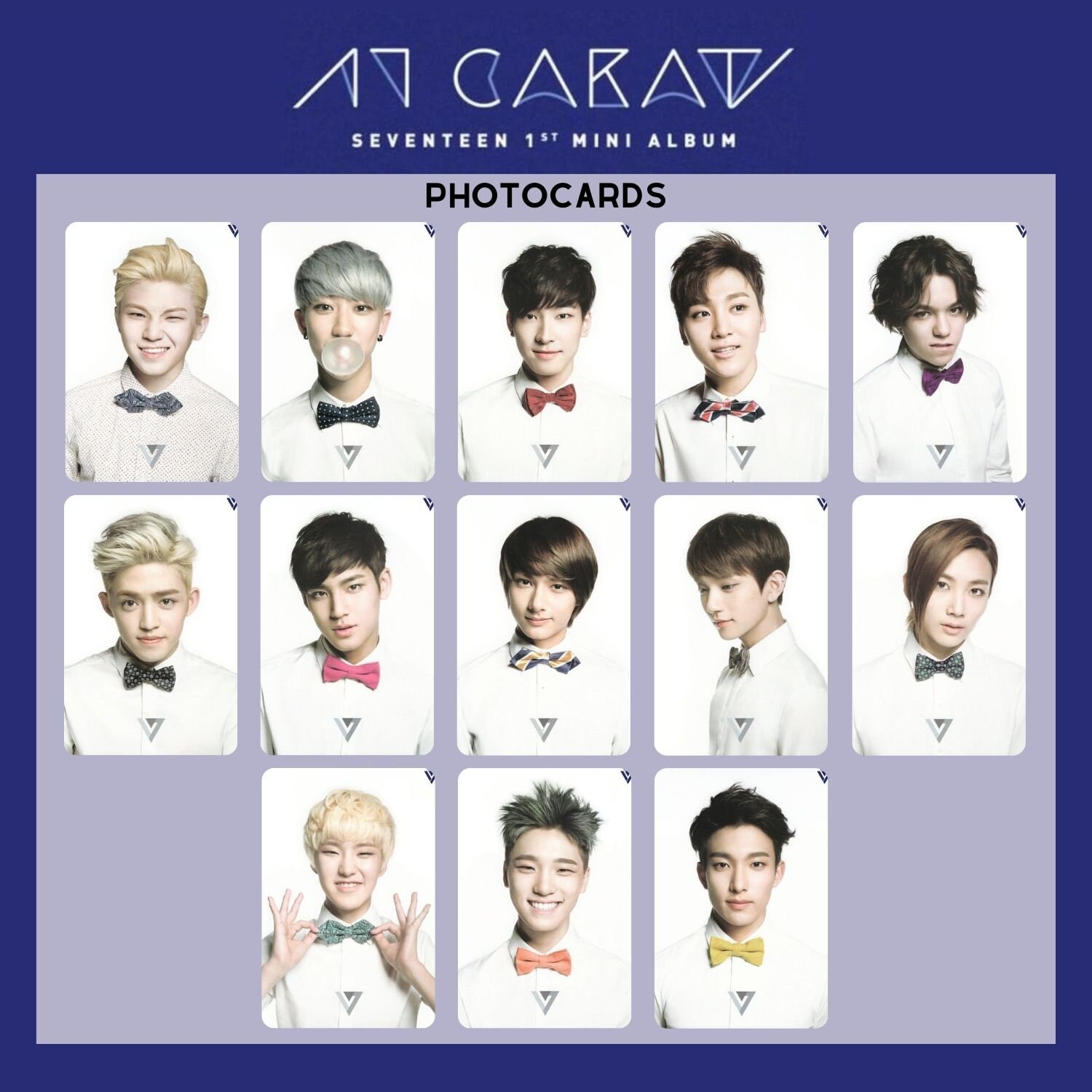 Seventeen「17 Carat」全メンバーフォトカード（PC）テンプレート