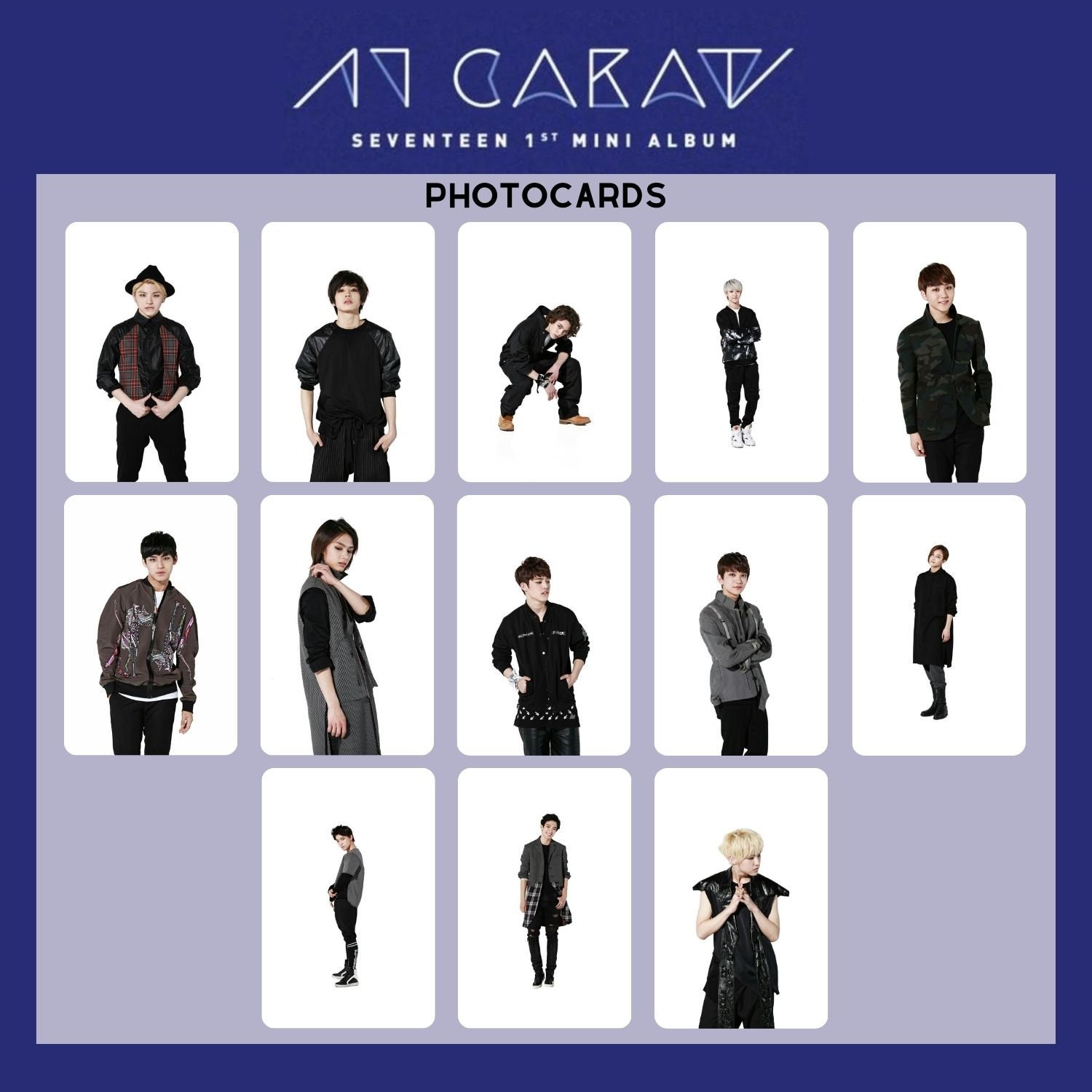 Seventeen「17 Carat」全メンバーフォトカード（PC）テンプレート