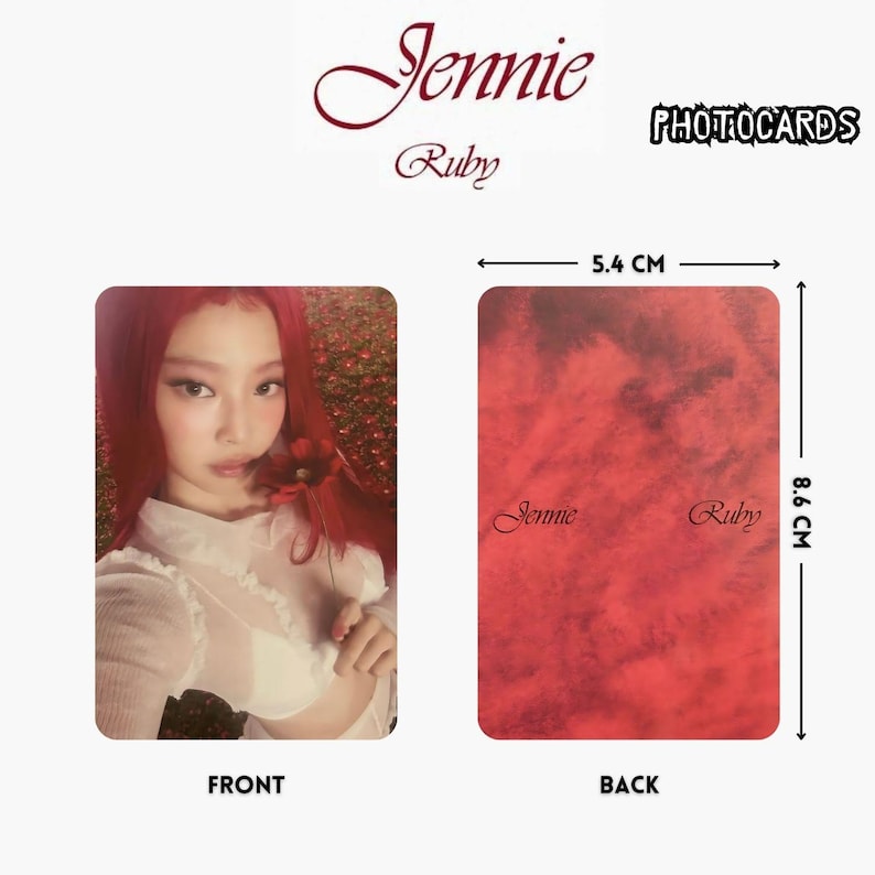 Jennie " Ruby " Photocards (PC) Template Digital Download (16 Pcs