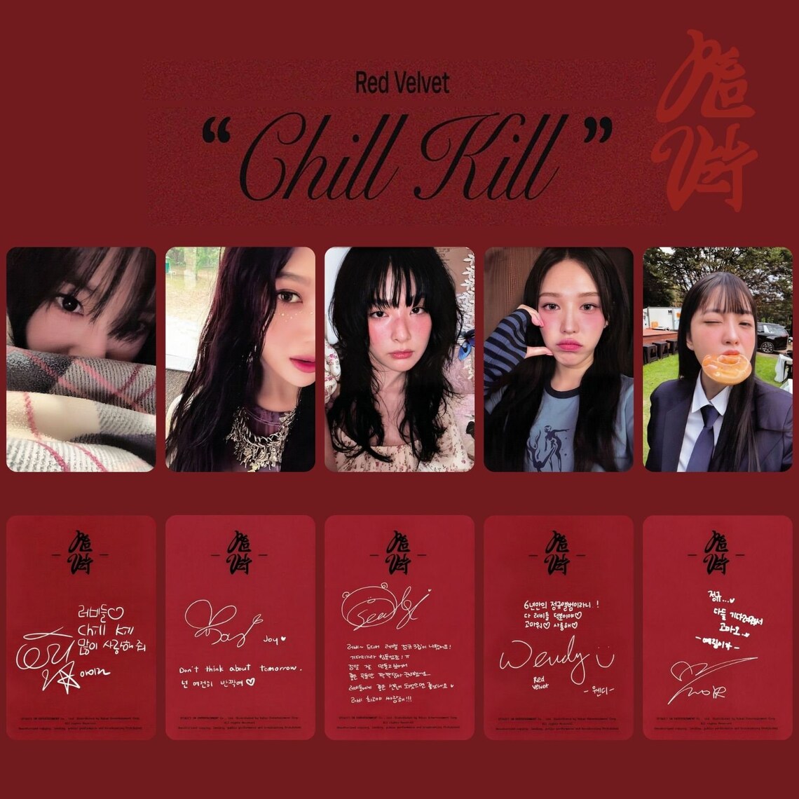 Red Velvet Chill Kill All Member Photocards (PC) Template Digital