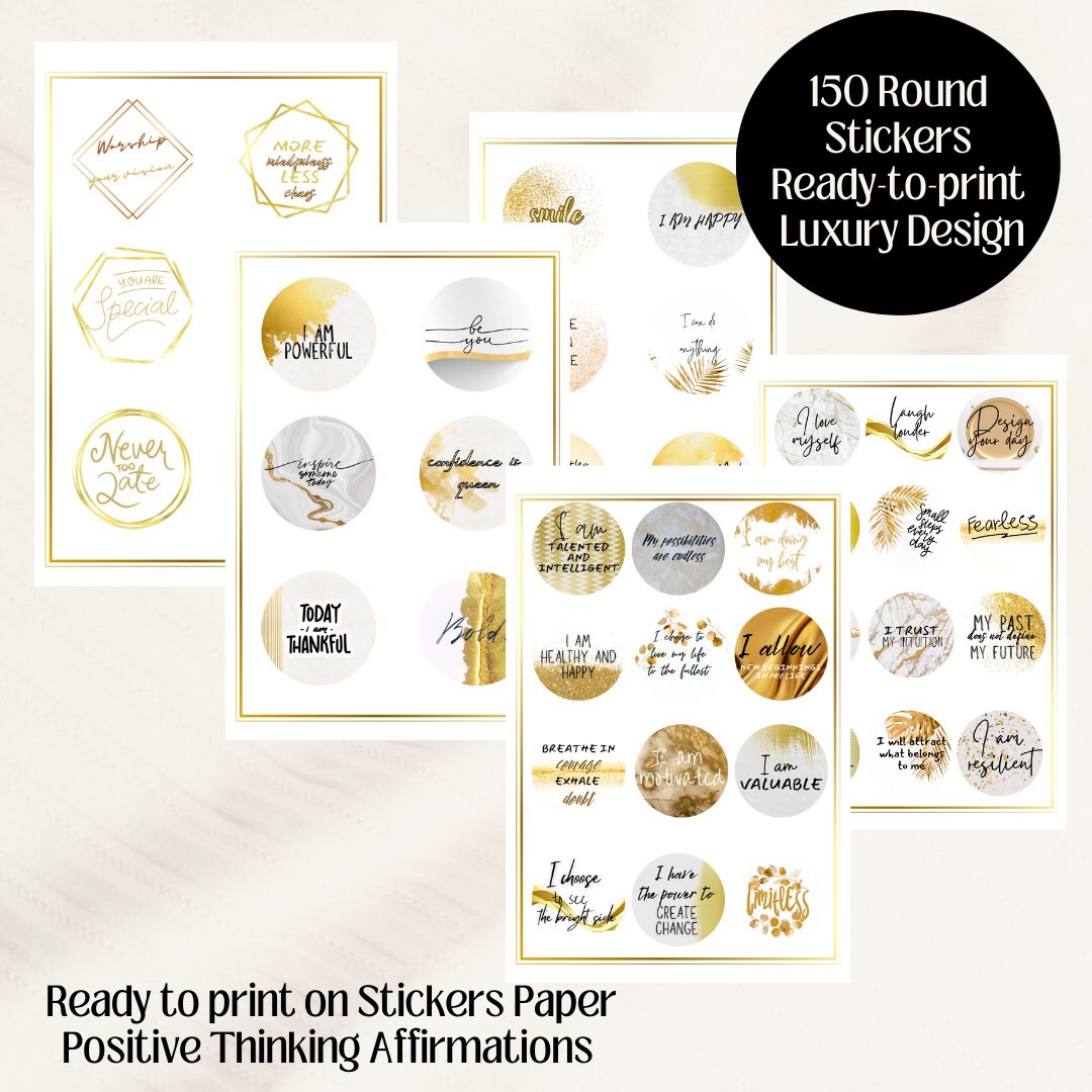 Positive Stickers Printable Round Stickers Positive - Etsy