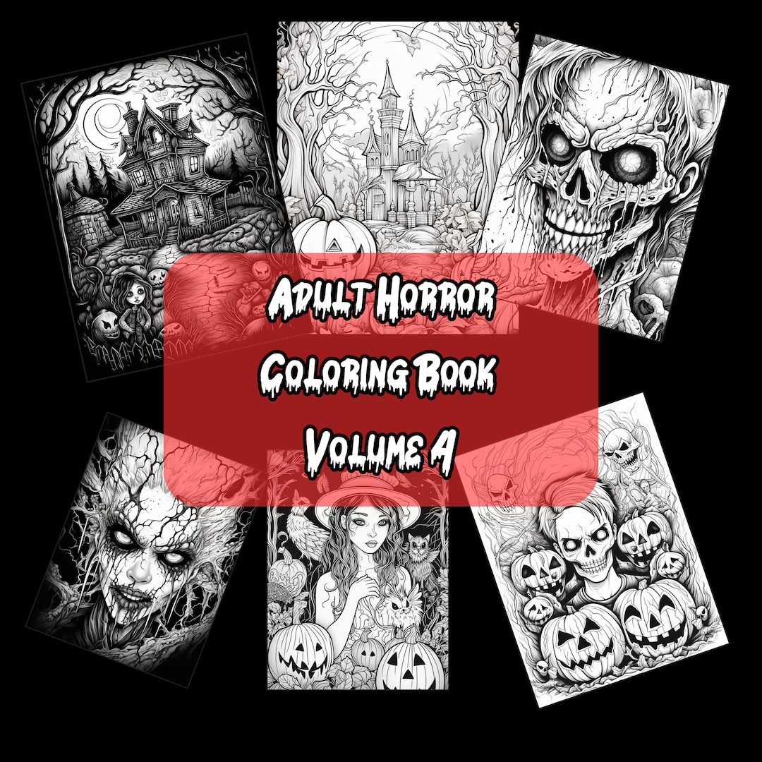 Adult Horror Coloring Book Volume 4 Halloween Fantasy - Etsy