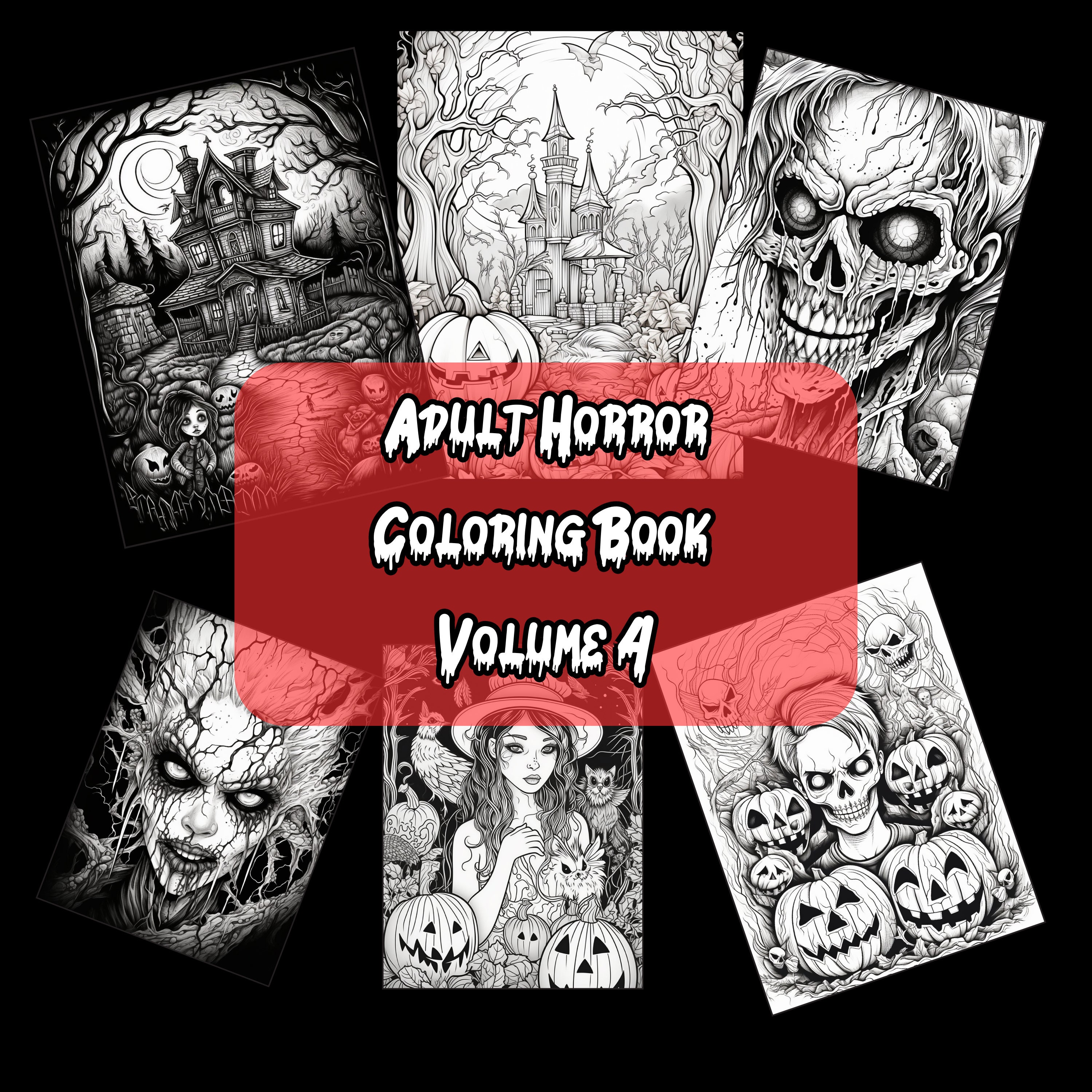 Adult Horror Coloring Book Volume 4 Halloween Fantasy - Etsy