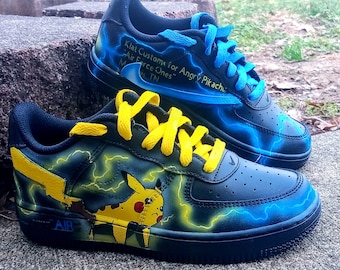 Custom Kid's Pikachu Sneakers Custom for Kids Pokemon Lovers of a Great Birthday Gift