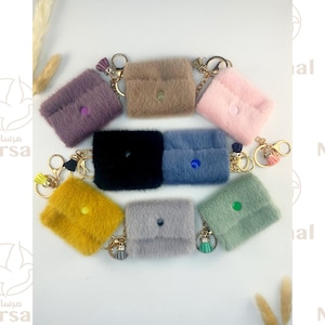 Ladies Mini Turba Khak-e-Shifa Fur Keyring Holder