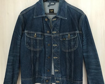 Vintage Oversize Denim Jacket Men Lee Denim Jacket Medium Blue   Etsy