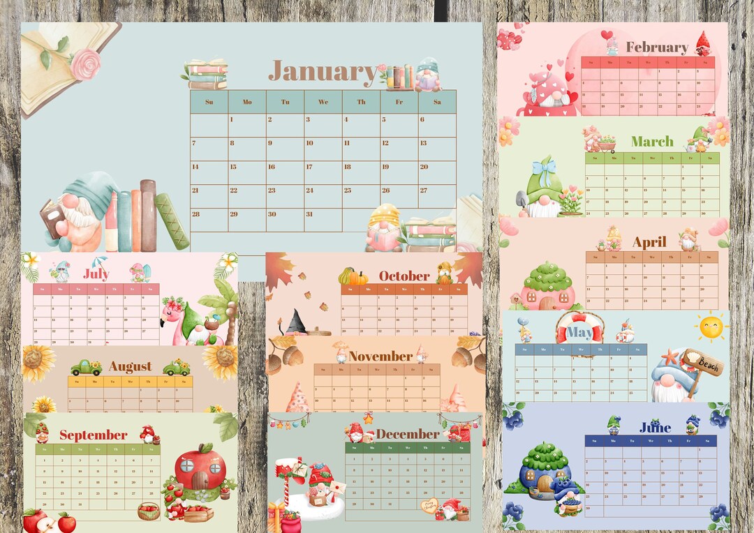 Leprechaun Calendar 2024 Monthly Planner Digital Download Etsy