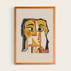 Pablo Picasso Stylized Portrait of Jacqueline 1962 | Picasso Print, Picasso Exhibition print, Pablo Picasso poster, Picasso Wall Art