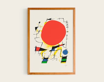 Joan Miró Le Soleil Rouge (The Red Sun) | Miro Print, Miro Exhibition print, Joan Miro poster, Miro Wall Art, Joan Miro, Miro art exhibition