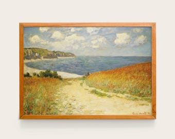 Claude Monet, Path in the Wheat at Pourville, 1882 | Classic Impressionism Painting