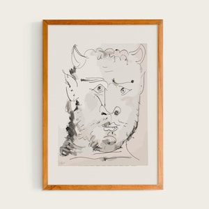 Pablo Picasso, Visage de faune, 1957 | Picasso Print, Mother and Child Exhibition print, Pablo Picasso poster, Picasso Wall Art
