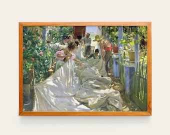 Joaquín Sorolla, Mending the Sail, 1896 | Classic Impressionism Painting