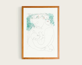 Pablo Picasso, Maternité Femme et enfant, 1963 | Picasso Print, Mother and Child Exhibition print, Pablo Picasso poster, Picasso Wall Art