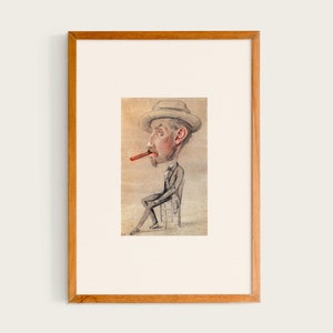 Claude Monet, Man with a Big Cigar (1855–1856) | Exhibition Poster, Monet Wall Art Print Minimal Art Home Interior Decor, Monet Poster