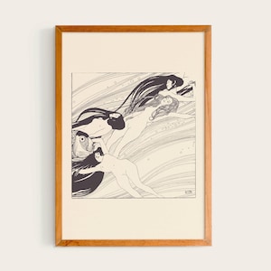 Gustav Klimt, Fish Blood, 1898 | Exhibition Poster Wall Art Print Abstract Drawing Painting Minimalist Fine Art Home Interior Decor