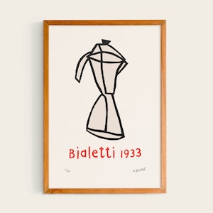 Bialetti 1933 by Klaas Gubbels, Original Representation | Affordable Fine Art Gubbels Bialetti, Bialetti Coffee Poster, Gubbels Artwork