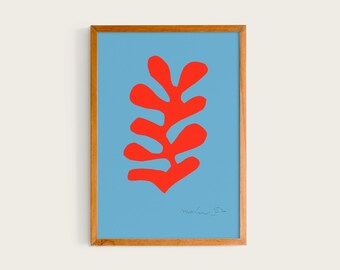 Henri Matisse, Red Algae on Sky Blue Background, Undated | Paper Cuts Art