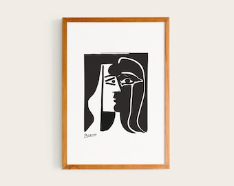 Picasso's The Kiss 1979 Reproduction | Famous Cubism Portrait Painting
