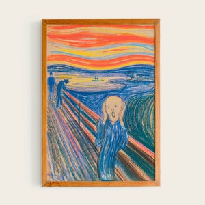 Edvard Munch, The Scream, Pastel, 1895 | Exhibition Poster Wall Art Print Abstract Drawing Painting Minimalist Fine Art Home Interior Decor