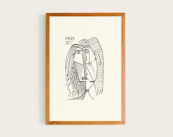 Pablo Picasso, Le Gout du Bonheur, 1970 | Cubism Portrait Drawing