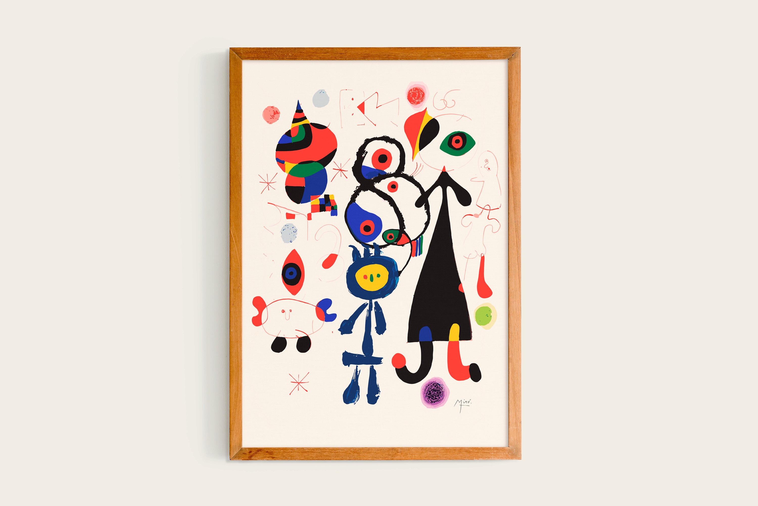 Joan Miró, Abstract Figures | Miro Exhibition Poster, Joan Miro Wall Art Print, Miro Famous Painting, Home Interior Decor Gift Art