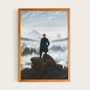 Caspar David Friedrich, The Wanderer above the Sea of Fog, 1818 | Museum Poster Wall Art Print Classic Painting Home Interior Decor