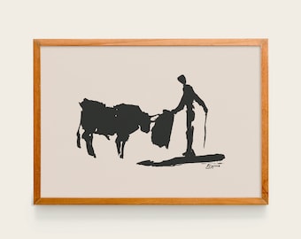 Pablo Picasso, Lance de muleta 3.4.59. 1ª edición 1961, Toros y toreros | Exhibition Poster, Wall Art Print Minimal Art Home Interior Decor