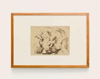 パブロ・ピカソ 美しく希少な1961年版画 デッサン・ド・タウロマキエ