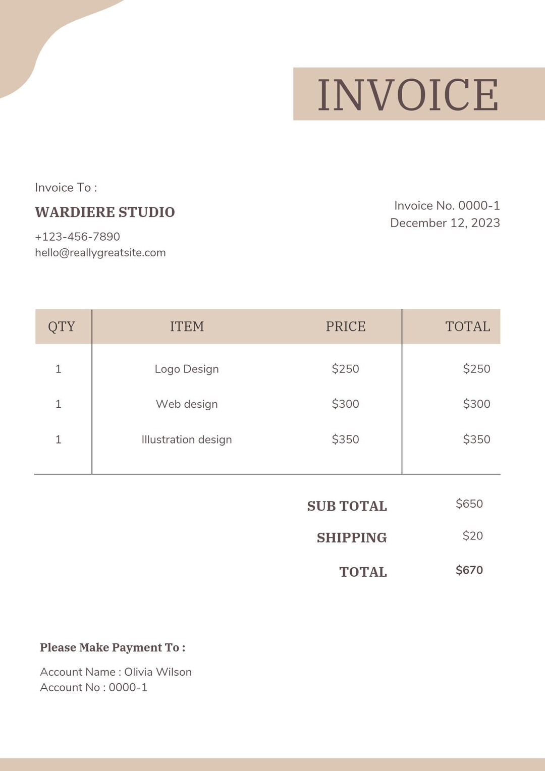 Editable Invoice Template small Business Custom Order Form - Etsy
