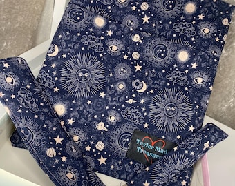 Celestial book sleeve gift set, padded cover for paperback and hardcover book, iPad pocket, gift for readers, padded kindle cover