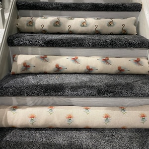Exotic draught excluder, draught excluder, linen draft excluders with suede velvet backing, custom made, draft excluder, door cushions