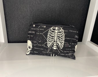 Bolsa de maquiagem anatômica com zíper que brilha no escuro, bolsa para acessórios, bolsa de remédios, bolsa de maquiagem de viagem, bolsa de cosméticos, bolsa de higiene, bolsa para estojos