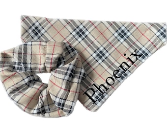 Matching owner and dog set/pet supplies/match your dog/scrunchie pet and owner set/personalised dog bandana/dog gift