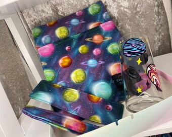 Colourful planet book sleeve gift set, padded cover for paperback and hardcover book, iPad pocket, gift for readers, padded kindle cover