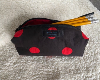 Estuche para lápices de lunares, estuche multifuncional, accesorios escolares, estuche de papelería, estuche para lápices de gran capacidad, neceser de maquillaje, lápiz y bolígrafo