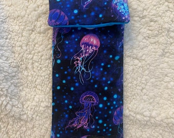 Estuche para gafas con forma de medusa, estuche acolchado para gafas, funda para gafas de lectura, estuche para gafas, estuche de tela para gafas, estuche para gafas