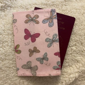 Butterfly passport cover, travel accessory, travel gift, passport case, handmade fabric passport cover, reusable passport cover, passport
