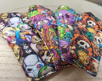Estojo de óculos tipo caixão, estojo de óculos macio e acolchoado, bolsa para óculos de leitura, estojo para óculos, estojo de tecido para óculos, estojo para óculos de grau, gótico, terror