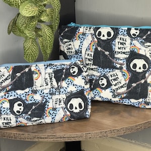 Sensenmann, Horror Make-up Reißverschlusstasche, Accessoires Tasche, Waschtasche, Medizintasche, Reise-Make-up Tasche, Kosmetiktasche, Kulturtasche, furchteinflößend