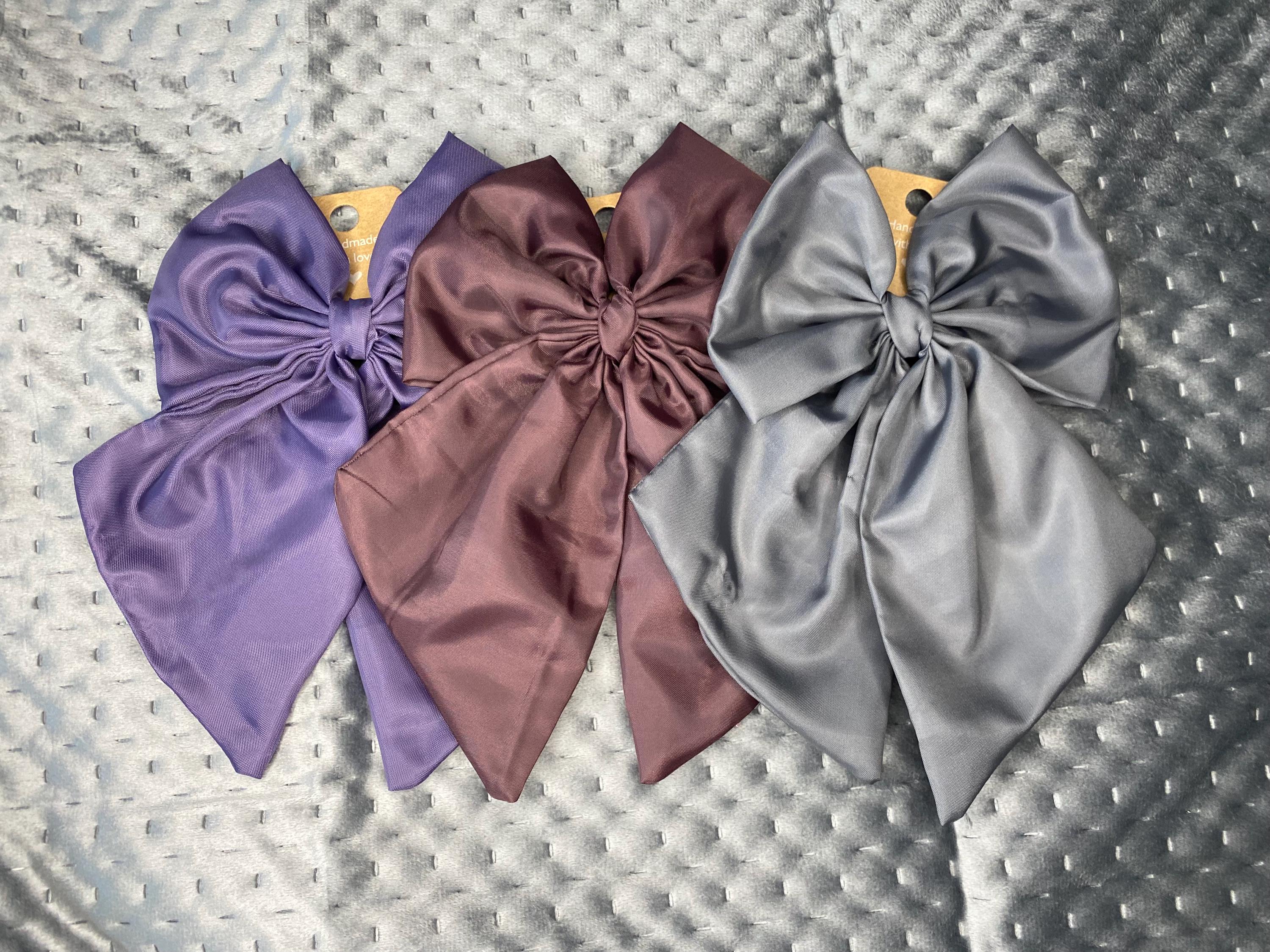 12PCS Satin Hair Bows for Women Oversized Large Tails Festive Gift Accessory Large Pink Hair Bows, 4 Pack Satin Hair Ribbons Bow Hair  main image 2