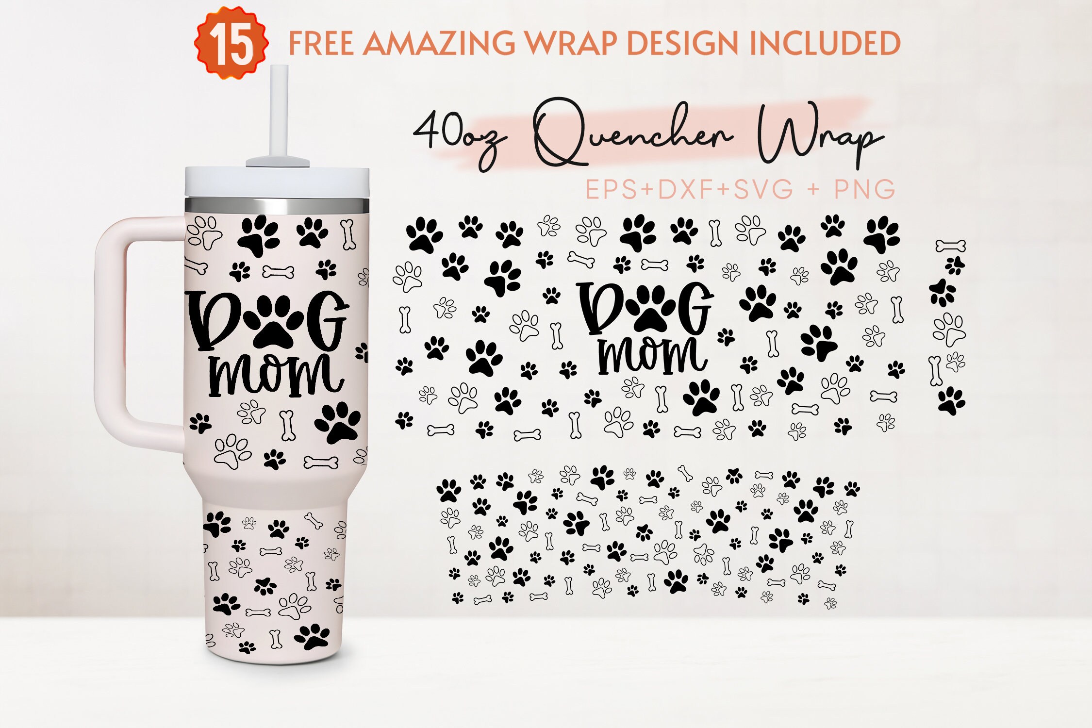 Bee Tumbler Wrap 40 oz Quencher, Sublimation Design