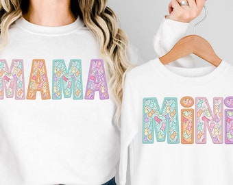 Easter Mama Bunny Mini Bunny Retro Logo Sublimation Vintage Cheetah Easter Sublimation Design png Ready to Print Sublimation Download png