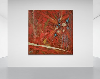 Abstrakte Malerei, Original Kunst, Öl-Leinwand, moderne Kunst, handgefertigtes Kunstwerk, Passion Art, Größe 50x50 cm